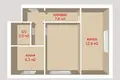 2 room apartment 43 m² Minsk, Belarus