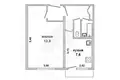 Appartement 1 chambre 31 m² Muchaviecki sielski Saviet, Bélarus
