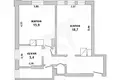 Apartamento 2 habitaciones 57 m² Lyscycki sielski Saviet, Belarús