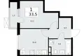 1 room apartment 34 m² poselenie Sosenskoe, Russia