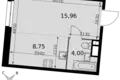 Студия 1 комната 29 м² Москва, Россия