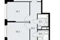 3 room apartment 70 m² Postnikovo, Russia