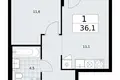 Квартира 1 комната 36 м² район Троицк, Россия