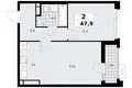 2 room apartment 48 m² poselenie Sosenskoe, Russia