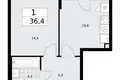 Wohnung 1 zimmer 36 m² Troizk, Russland
