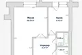 Wohnung 1 zimmer 39 m² Homel, Belarus