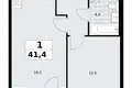 Mieszkanie 1 pokój 41 m² Troick, Rosja