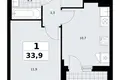 Wohnung 1 zimmer 34 m² Kommunarka, Russland