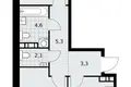 2 room apartment 52 m² poselenie Sosenskoe, Russia