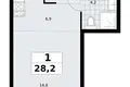 Mieszkanie 1 pokój 28 m² Troick, Rosja