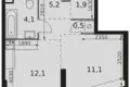 Студия 1 комната 35 м² Москва, Россия