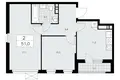 2 room apartment 51 m² poselenie Sosenskoe, Russia