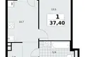 Wohnung 1 Zimmer 37 m² Nördlicher Verwaltungsbezirk, Russland