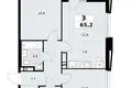 3 room apartment 65 m² poselenie Sosenskoe, Russia