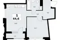 1 room apartment 45 m² Troitsk, Russia