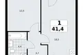 1 room apartment 41 m² Troitsk, Russia