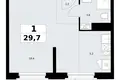 1 room apartment 30 m² Kommunarka, Russia