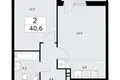 2 room apartment 41 m² Vnukovo, Russia