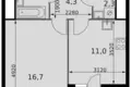 Mieszkanie 1 pokój 39 m² Razvilka, Rosja