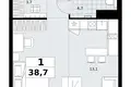 1 room apartment 39 m² Kommunarka, Russia