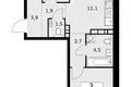 Appartement 3 chambres 58 m² poselenie Sosenskoe, Fédération de Russie