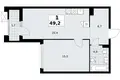 Appartement 1 chambre 49 m² Troïtsk, Russie