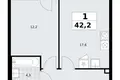 Mieszkanie 1 pokój 42 m² Troick, Rosja