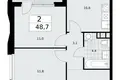 2 room apartment 49 m² poselenie Sosenskoe, Russia