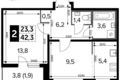 Квартира 2 комнаты 42 м² район Некрасовка, Россия