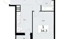 Wohnung 1 zimmer 34 m² Wnukowo, Russland