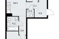 Apartamento 2 habitaciones 59 m² Kommunarka, Rusia