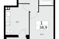 Apartamento 1 habitación 39 m² poselenie Sosenskoe, Rusia