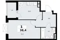 1 room apartment 38 m² poselenie Sosenskoe, Russia