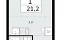 Квартира 1 комната 21 м² поселение Сосенское, Россия