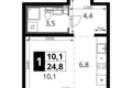 Kawalerka 1 pokój 25 m² rejon leniński, Rosja