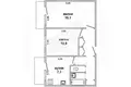 2 room apartment 46 m² Kamieniuki, Belarus