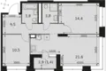 3 room apartment 65 m² Moscow, Russia