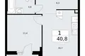 1 room apartment 41 m² Troitsk, Russia
