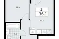 1 room apartment 36 m² Troitsk, Russia