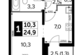 Kawalerka 1 pokój 25 m² Lubiercy, Rosja