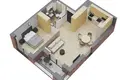 Appartement 2 chambres 52 m² en Varsovie, Pologne