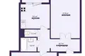 2 room apartment 61 m² Minsk, Belarus