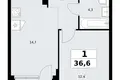 1 room apartment 37 m² Kommunarka, Russia