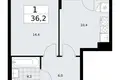 Appartement 1 chambre 36 m² Troïtsk, Russie