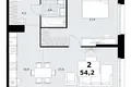 Appartement 2 chambres 54 m² Kommunarka, Russie
