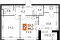 Appartement 2 chambres 58 m² Moscou, Russie