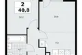 2 room apartment 41 m² poselenie Sosenskoe, Russia