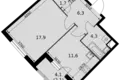 Квартира 1 комната 44 м² Развилка, Россия