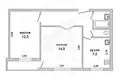 Mieszkanie 2 pokoi 47 m² Brześć, Białoruś