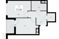 1 room apartment 38 m² Krasnoye Selo, Russia